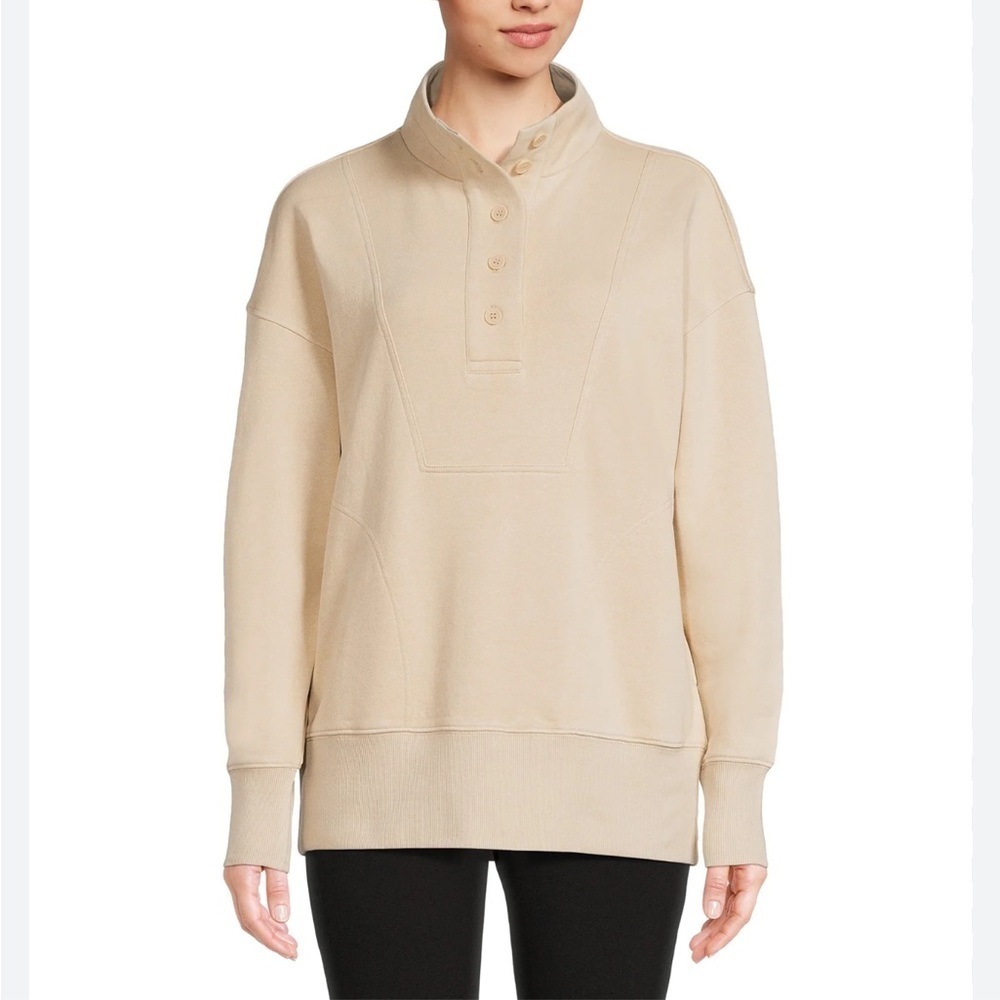 Womens Time and Tru Mock Neck Button Sweatshirt size XL